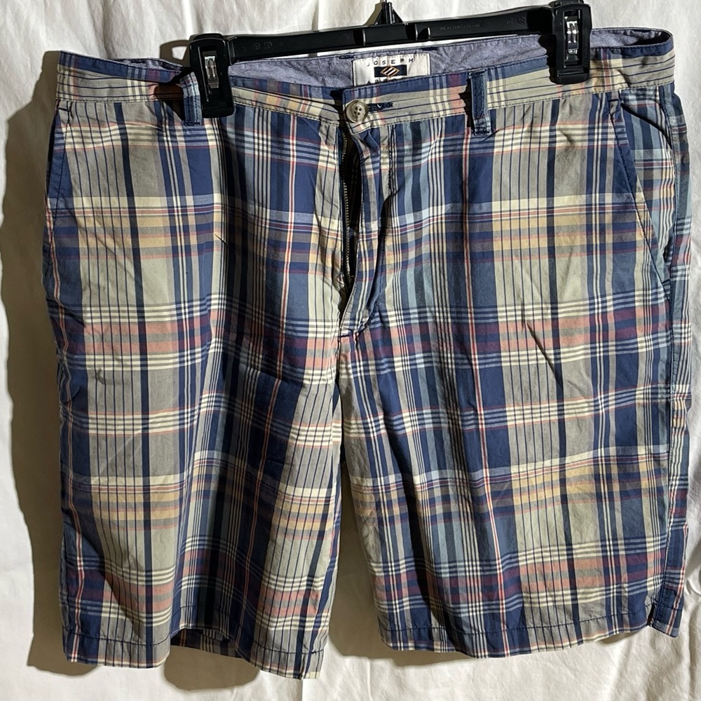 Joseph Abboud Blue and Red Plaid Men's Shorts